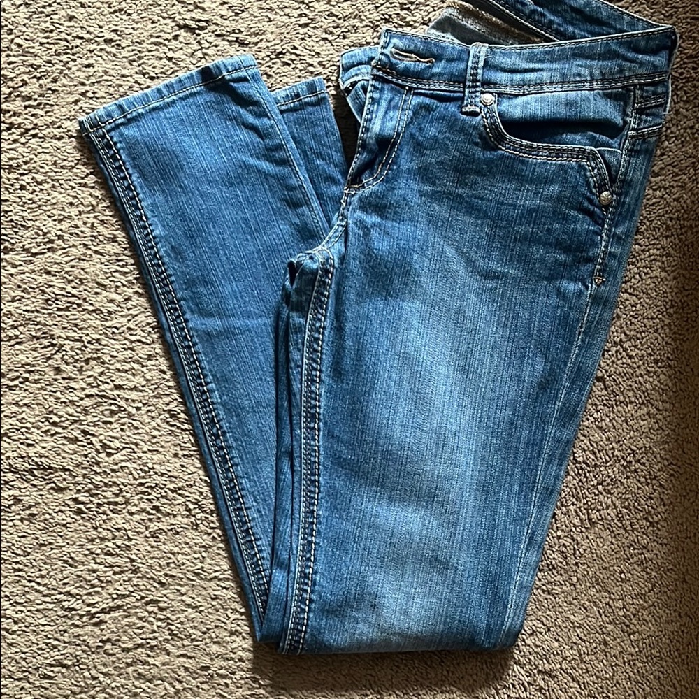 Seven7 Blue Straight Leg Jeans with Classic Denim Style